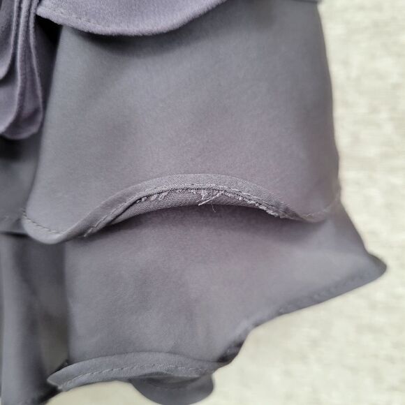 Ryu Smokey Purple Satin and Chiffon Ruffled Mini Skirt Women's Size Small - Picture 4 of 11